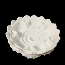 Vintage Fenton Handmade Milk Glass Taper Candle Stick Holder Hobnail Pedestal - £17.19 GBP