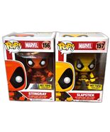 Deadpool Stingray Funko Pop! 156 &amp; Slapstick 157 Hot Topic Exclusives Ma... - $29.35