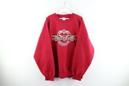 Vintage Mens XL Distressed Indianapolis Motor Speedway Spell Out Sweatshirt Red - $44.50