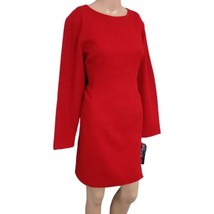 JG Hook Sheath Wool Blend Dress 8P Vintage 80s Red Long Sleeve Lined Car... - $29.68