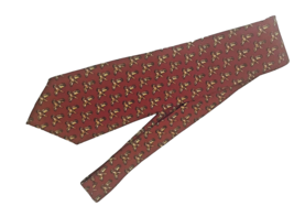 Lauren Ralph Lauren Men&#39;s Necktie Rust Color with Ducks Green Silk Logo ... - $24.33