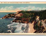 Heceta Head Lighthouse Oregon OR UNP Linen Postcard Y10 - £2.30 GBP