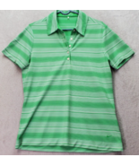 Nike Golf Polo Shirt Womens Medium Green Striped Polyester Short Sleeve ... - $17.54