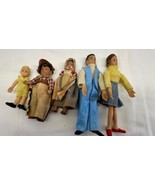 Vintage Dollhouse Family Figures Thread Wrapped Dolls Lot of 4      EL - $1,278.29 MXN