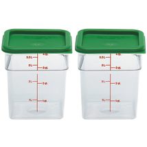 Cambro 4 Qt Food Storage Containers with Green Lid  Set of 2 in Clear f... - $34.79