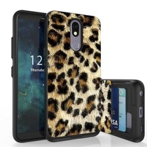 For LG Harmony 3,Xpression Plus 2 Hidden Card Slide Wallet Case Cheetah Fur - £15.75 GBP