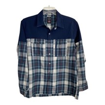 Wrangler ATG Mens Shirt Size Large Button Down Blue Plaid Long Sleeve We... - $25.24