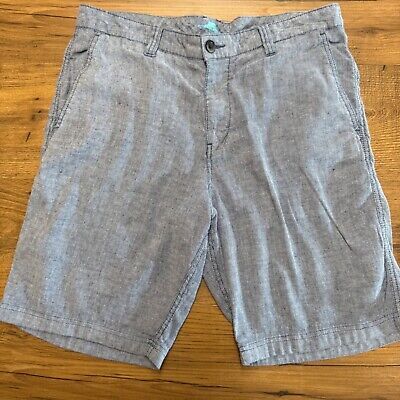 Tommy Bahama Men&#39;s 35 Blue Linen Blend Shorts 9&quot; Inseam Summer Beach Vac... - $22.52