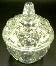 ANTIQUE CRYSTAL INTRICATED LIDDED SALT CELLAR SMALL RING BOX - $18.00