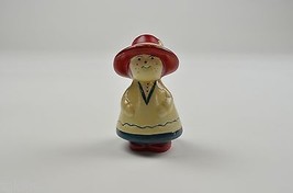 Woman In White Dress And Red Hat Ceramic Pepper Shaker 3&quot; Tall Collectible - £5.50 GBP