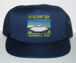 UFO Recovery Team Roswell , New Mexico Embroidered Patch BLUE Baseball Cap Hat - £11.37 GBP