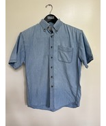 VTG LL Bean Reg Fit Light Blue Denim Button Up Casual Jean Shirt Mens Me... - $20.31 CAD