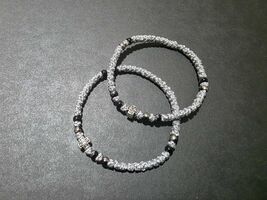 Traditional Balkan Cristian bracelet, handmade silver komboskini with bl... - $11.99