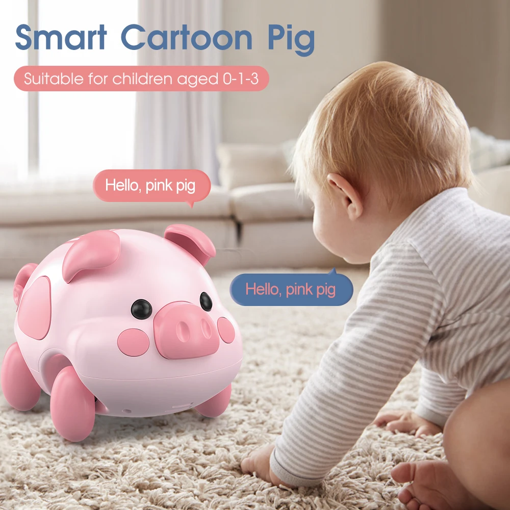 SMART Remote Control Piggy Kid Learn To Climb And Play Music Touch RC Robot Pig - £41.93 GBP
