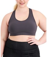 MSRP $30 Id Ideology Performance Plus Size Impact Sports Bra Gray Size 2X - €10,76 EUR