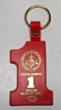 Vintage Keychain Red Machinists Union Key Fob Ring Iam - You&#39;re Number 1 - £10.27 GBP