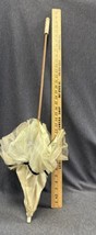 Antique Victorian Silk &amp; Wooden Folding  Parasol Umbrella  AS IS 35” Tall - £60.50 GBP