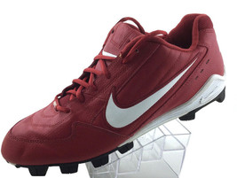 Nike Men's Leather Soccer Shoes Athletic Cleats Size 13 Football Red - £34.88 GBP