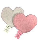 Set of 2 The Creme Shop Heart Shape Teddy Bag Plush Makeup Pouches - Pin... - $11.87