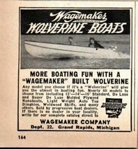 1947 Print Ad Wagemaker Wolverine Boats More Boating Fun Grand Rapids,MI - $9.25