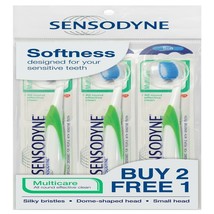 SENSODYNE Toothbrush Sensitive Teeth Multicare Soft Silky Bristles - 3 U... - $19.56