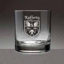 Rafferty Irish Coat of Arms Tumbler Glasses - Set of 4 (Sand Etched) - £51.10 GBP