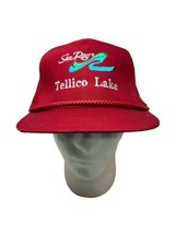 Vintage sea ray boats Engine hat Tellico lake advertising snap back red cap - $23.36