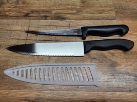 Kitchen Knife Set - SHARP Carbon Steel Black Handle - SHIPS FREE - Unbra... - £11.96 GBP