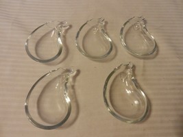 Set of 5 Clear Glass Chili Peppers Dip Holders 4.25&quot; x 2.75&quot; - $35.00