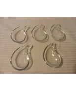 Set of 5 Clear Glass Chili Peppers Dip Holders 4.25&quot; x 2.75&quot; - £27.40 GBP