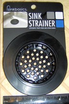 Sinkbasics Kitchen Sink Rubber Basket Drain Sink Basic Food Black Strainer 22195 - £23.63 GBP