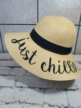 C.C. Just Chillin Hat Womens OS 100% Paper Star Floppy Sun Cap VTG  - £15.82 GBP