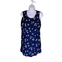 MHM MELISSA HARPER Vintage Dress Size 10 Blue Floral Print Button Front ... - $12.16
