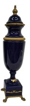 Keramos R. Capodimonte Cobalt Covered Urn 15&quot; 1970s Greek Italian Pottery Pair - £316.54 GBP