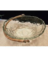 GLASS FRUIT BOWL WITH BAMBOO HANDLE - $14.00