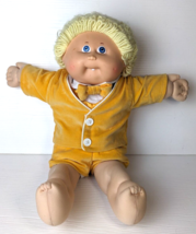 Vintage 1985 Coleco Cabbage Patch Kids Doll Boy Orange outfit yellow hair tooth - £15.47 GBP