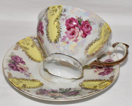 Vtg Registered China Celebrate Iridescent Teacup Saucer Floral Bouquets ... - £11.95 GBP