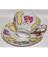 Vtg Registered China Celebrate Iridescent Teacup Saucer Floral Bouquets ... - £11.95 GBP