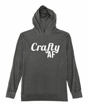 Cherryloom Heather Charcoal &#39;Crafty Af&#39; Lightweight Hoodie Charcoal Larg... - $11.97