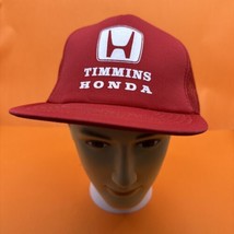 Vintage TIMMINS HONDA Snapback    Trucker HAT SOLID RED WITH Mesh BACK - £22.50 GBP