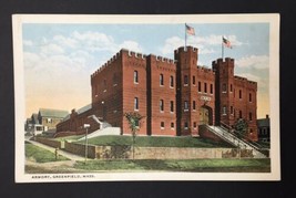 Postcard Armory Greenfield Massachusetts White Border MYM Building - $9.00