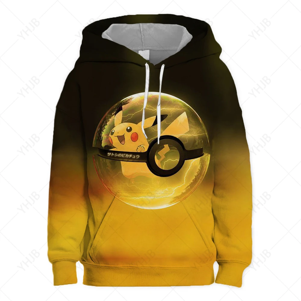 Anime Pokemon Children&#39;s Long Sleeve Sweatshirt Pikachu Funny Hoodies for Baby - £12.48 GBP+