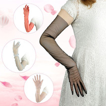 Tulle Long Gloves Lace Semi Sheer Bridal Wedding Dress Gloves Tech Touch... - $7.83