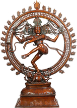 42&quot; Large Size Shiva as Nataraja in Brown Hue In Brass | Handmade | Home Decor - £1,953.82 GBP