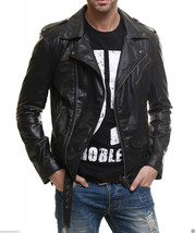 New Men&#39;s Real Lambskin Leather Jacket Motorcycle Slim Fit Biker Jacket Stylish  - £136.68 GBP