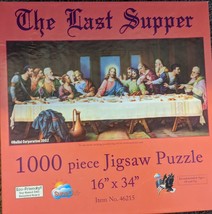 2002 Sunsout The Last Supper Christ Disciples Bible 1000 Pc Jigsaw Puzzle 34x16" - $12.82