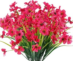 12 Bundles Artificial Flowers Outdoor UV Resistant Fake Flowers No Fade Faux Pla - £31.13 GBP