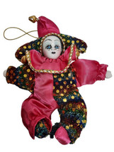 Hot Pink Jester Doll Magnet Ornament Party Favor Mardi Gras - $8.07