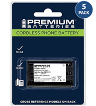 Premium Batteries HHR-P104 Cordless Phone Battery KX-FG6550 (5 Pack) - $20.80