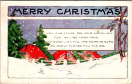 c1910 Christmas postcard Snow Fence Pine trees  a1 - £17.76 GBP
